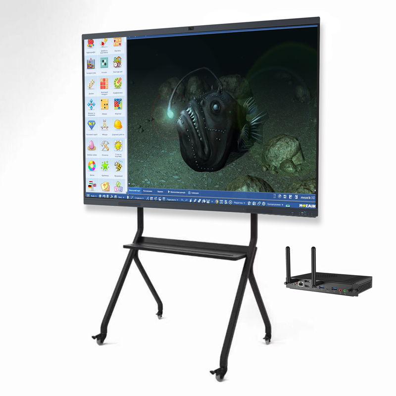 Інтерактивна панель EdPro Touch B 65" (ETP65B), OPS ПК (Intel i5 12Gen/16/512/W11Pro), мобільний стенд